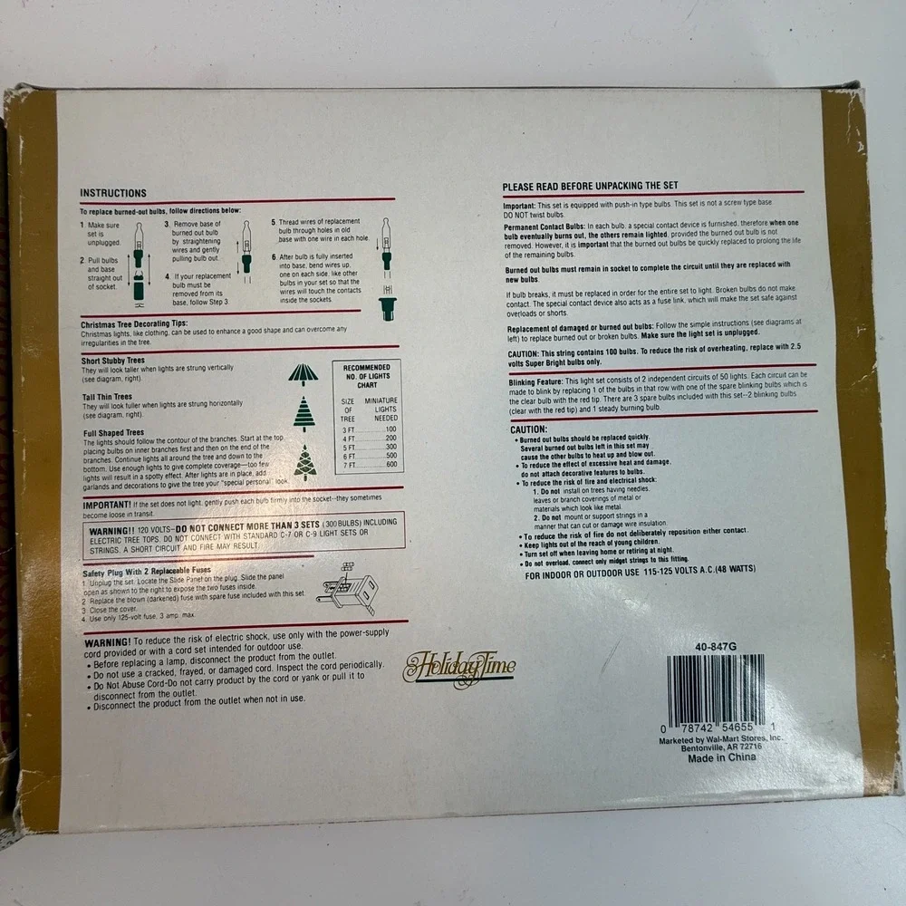 2 Holiday Time 100 Green Bright End-To-End Light Set 46 Feet Long Indoor/Outdoor